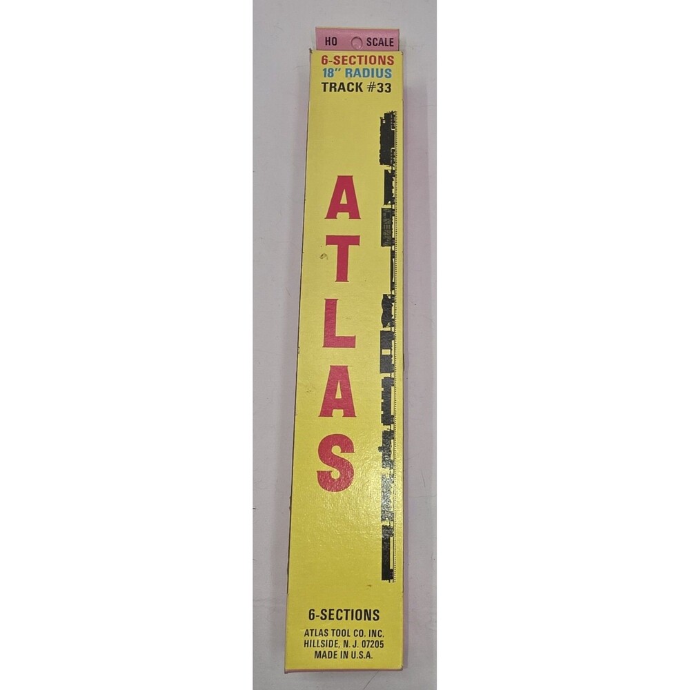Atlas HO scale 6 sections 18" Radius Track #33 in original box NOS ( BRASS)